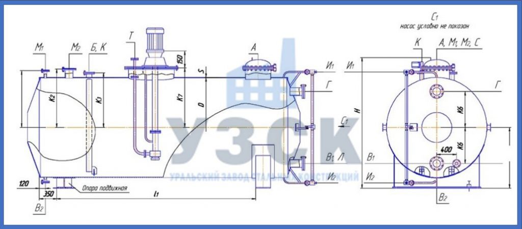 Чертеж емкости ГКК в Чебоксарах